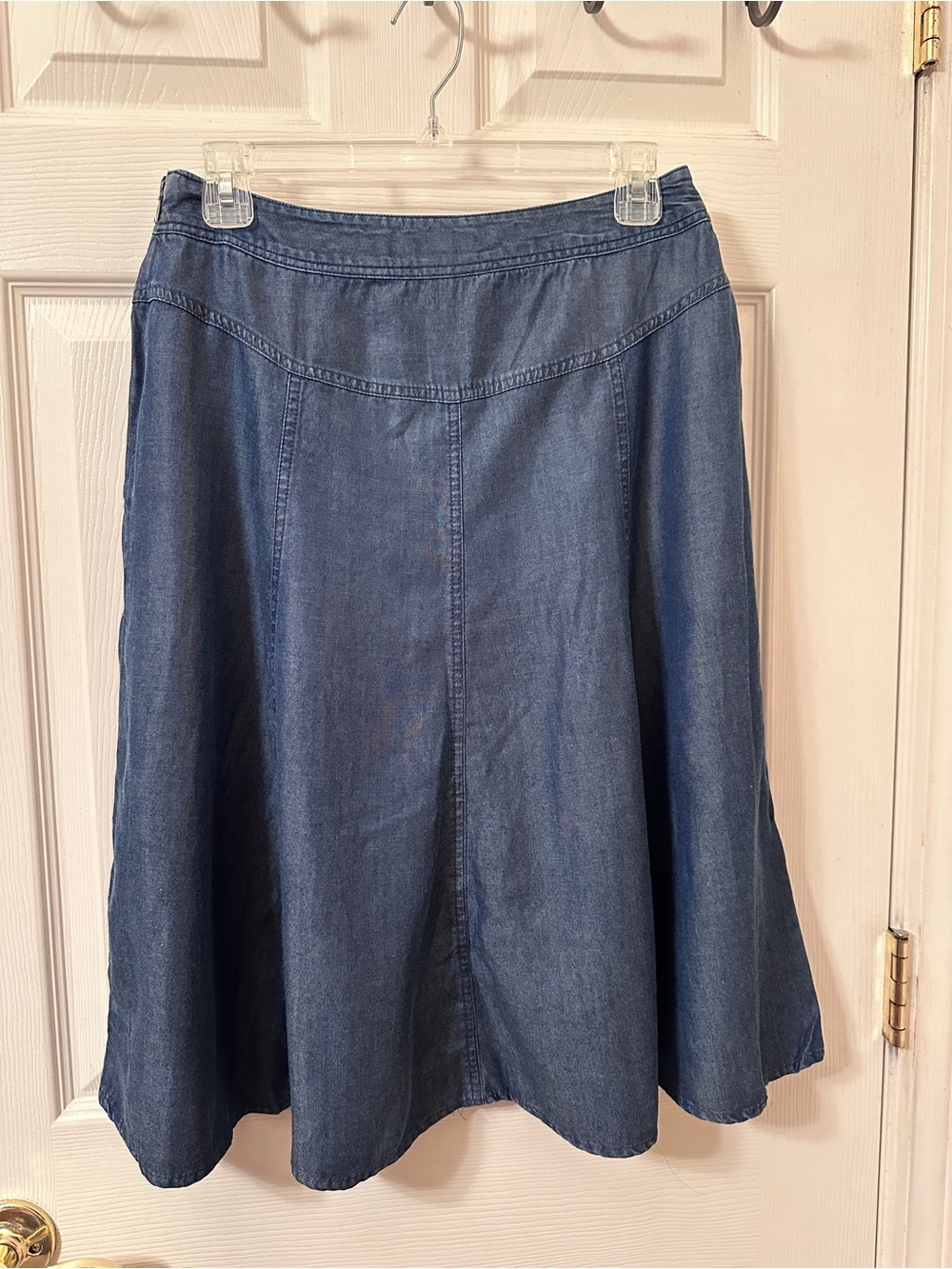 Charter Club Dark Blue Denim Circle Skirt